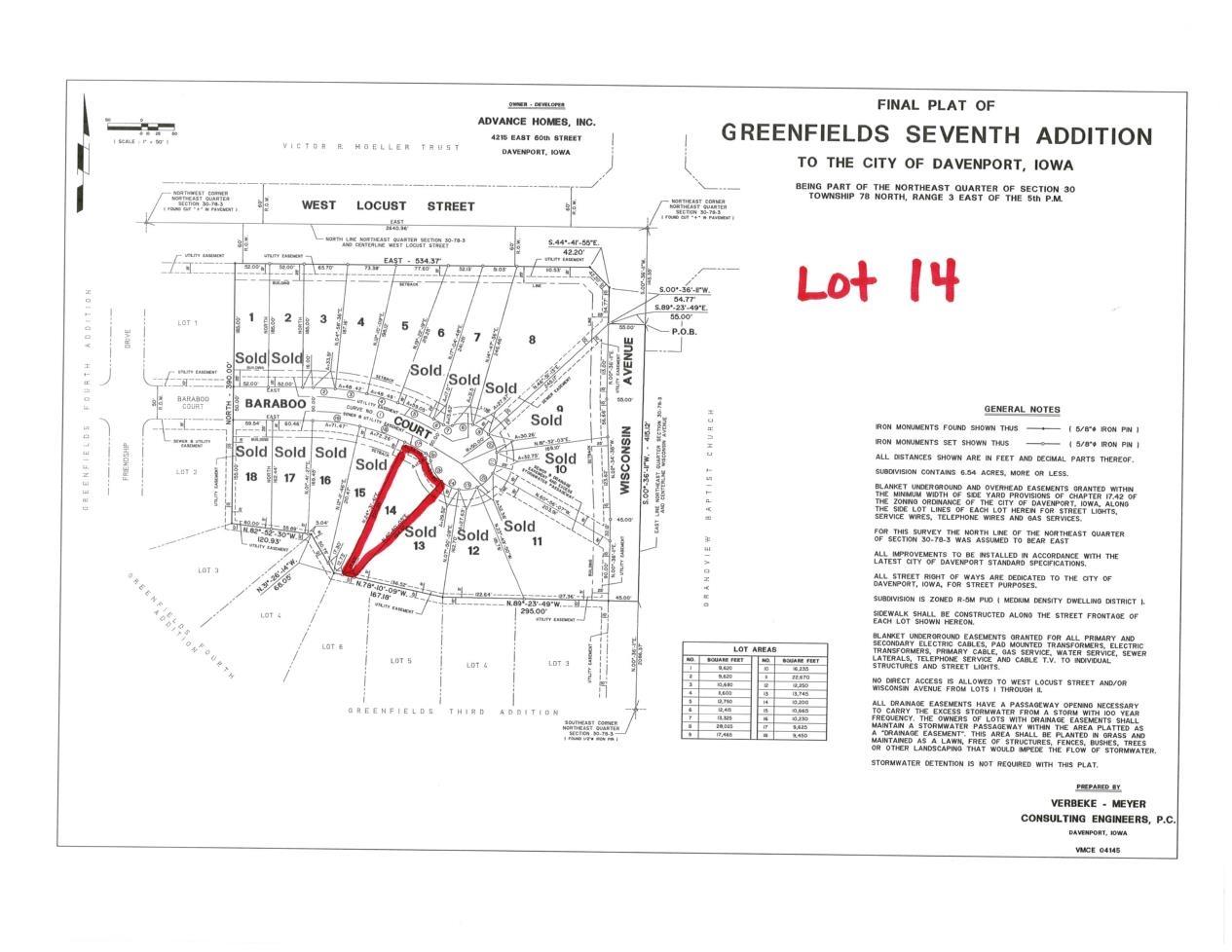 Lot 14 Baraboo Court  Davenport IA 52804